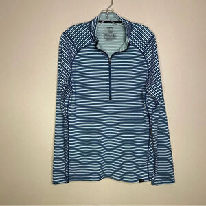 Patagonia Capilene 3 Midweight 1/4 Zip Neck in Blue Stripe men large
